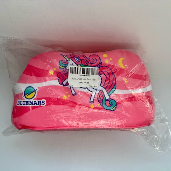 BlueMars Pink Unicorn Swim Vest. U.S Coast Guard Approved Toddler Swim Vest - Picture 1 of 7